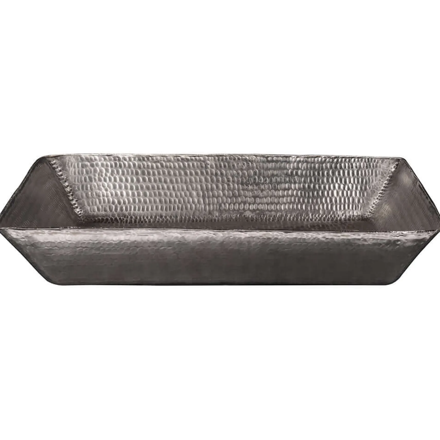 Premier Copper Products 20" Rectangle Vessel Hammered Copper Bathroom Sink in Nickel, Matching Drain and Accessories, BSP5_VREC2014EN-P