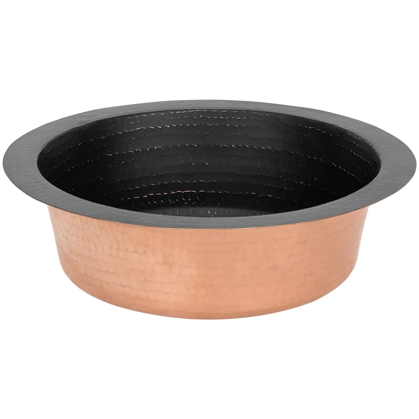 Premier Copper Products 12" Round Copper Bar/Prep Sink, Glazed Black, 17 Gauge, BR12BLK2
