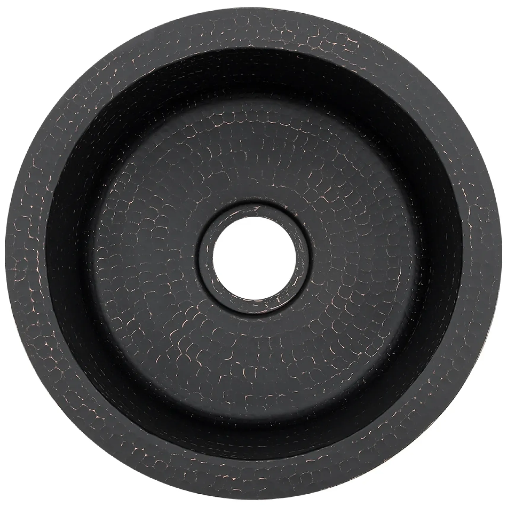 Premier Copper Products 12" Round Copper Bar/Prep Sink, Glazed Black, 17 Gauge, BR12BLK2