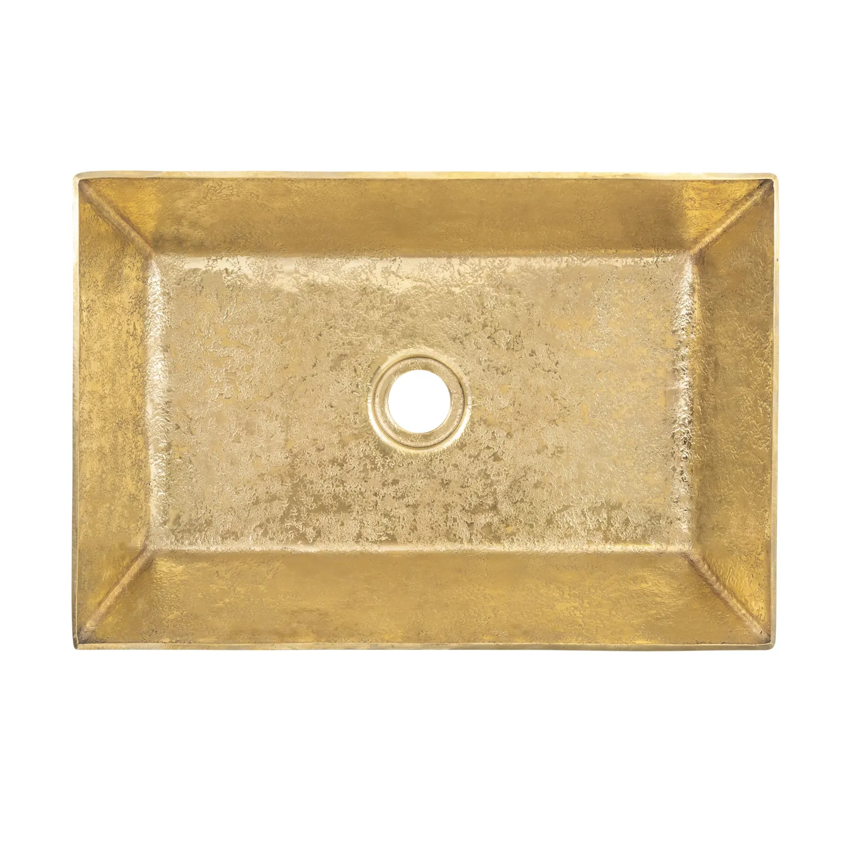 Premier Copper Products 15" x 11" Rectangle Vessel - Above Counter Terra Firma Brass Bathroom Sink, TFVREC15PB