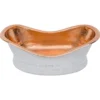Premier Copper Products 20" x 13" Specialty Vessel - Above Counter Copper Bathroom Sink, Glazed White with Polished Copper, 17 Gauge, VBT20WHTP