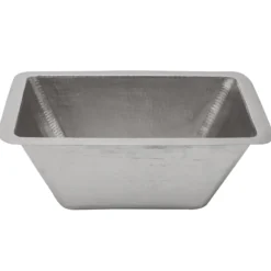 Premier Copper Products 17" Rectangle Copper Bar Sink in Nickel w/ 2" Drain Opening, Matching Drain and Accessories, BSP5_BRECEN2-B