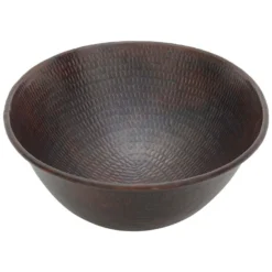 Premier Copper Products 17" Oval Copper Bathroom Sink, Oil Rubbed Bronze, VO17WDB