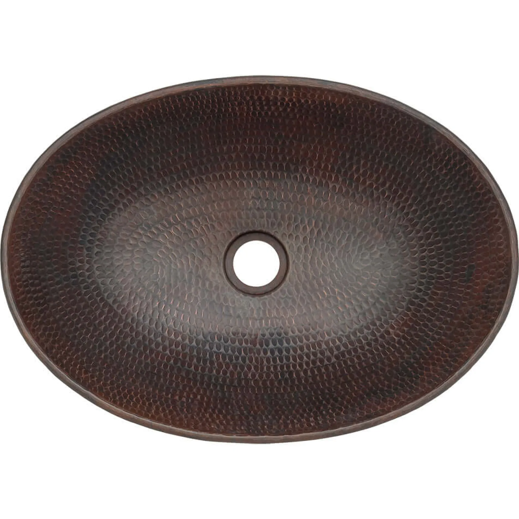 Premier Copper Products 17" Oval Copper Bathroom Sink, Oil Rubbed Bronze, VO17WDB