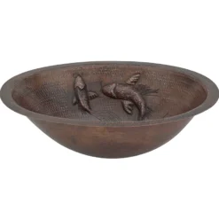 Premier Copper Products 19" Oval Copper Bathroom Sink, Oil Rubbed Bronze, LO19FKOIDB