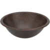 Premier Copper Products 17" Round Copper Bathroom Sink, Oil Rubbed Bronze, LR17RDB