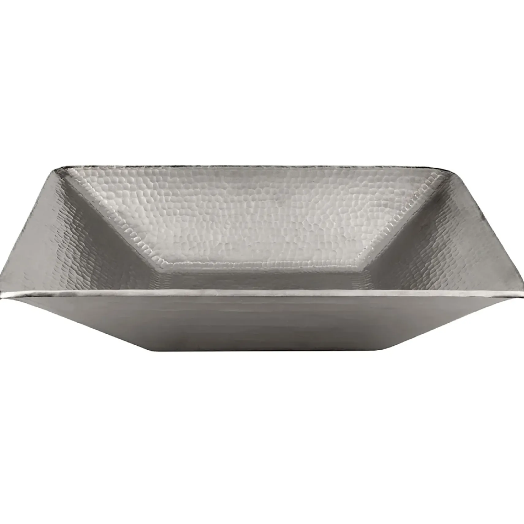 Premier Copper Products 17" Modern Rectangle Hand Forged Old World Copper Vessel Bathroom Sink in Nickel, Matching Drain and Accessories, BSP5_PVMRECEN-P