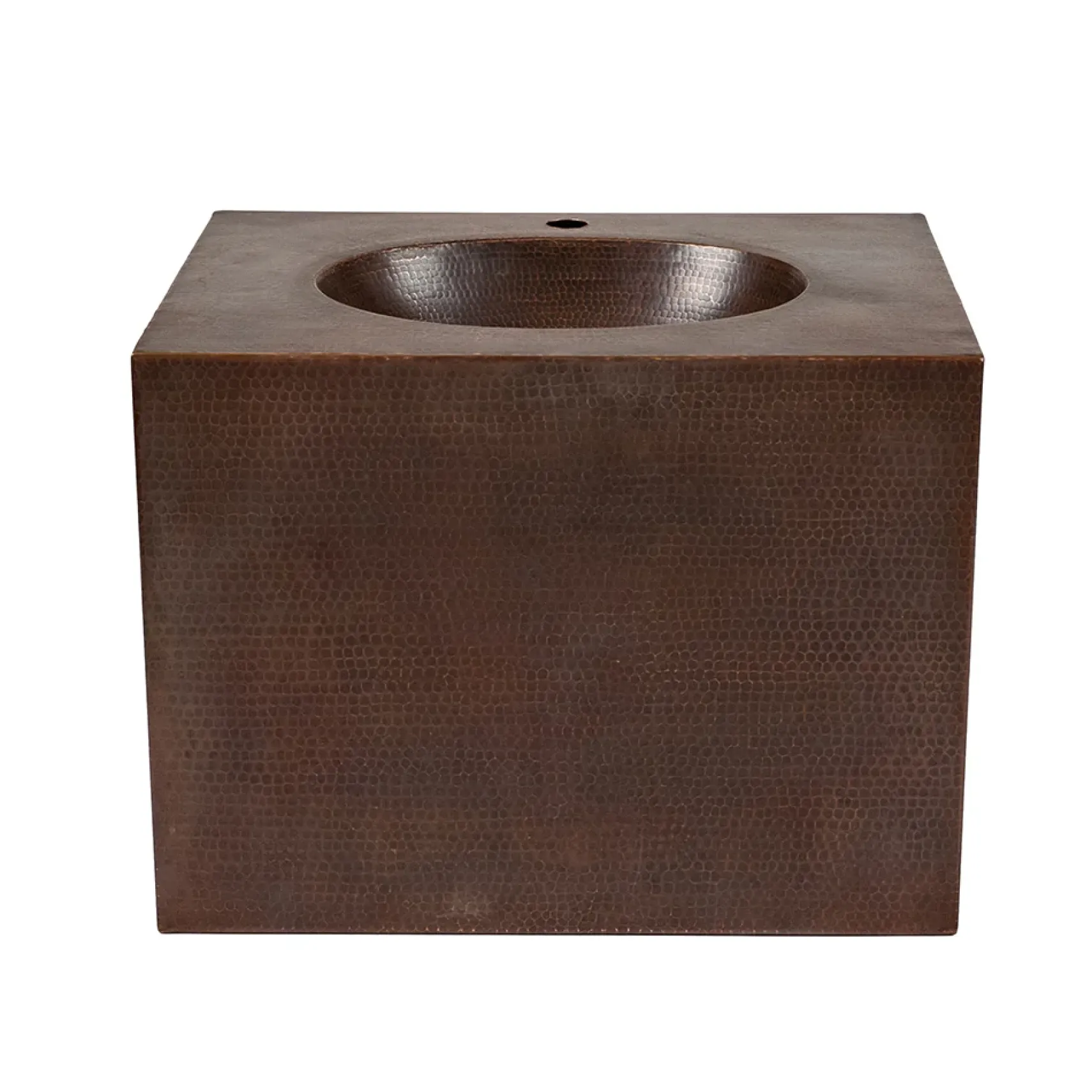 Premier Copper Products 24" Hammered Copper Wall Mount Bathroom Vanity with Sink, Single Faucet Hole, 17 Gauge, Oil Rubbed Bronze, VADB24181