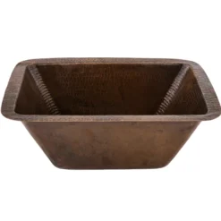 Premier Copper Products 17" Rectangle Copper Prep Bar Sink w/ 3.5" Drain Opening, Matching Drain and Accessories, Oil Rubbed Bronze, BSP5_BRECDB3-G