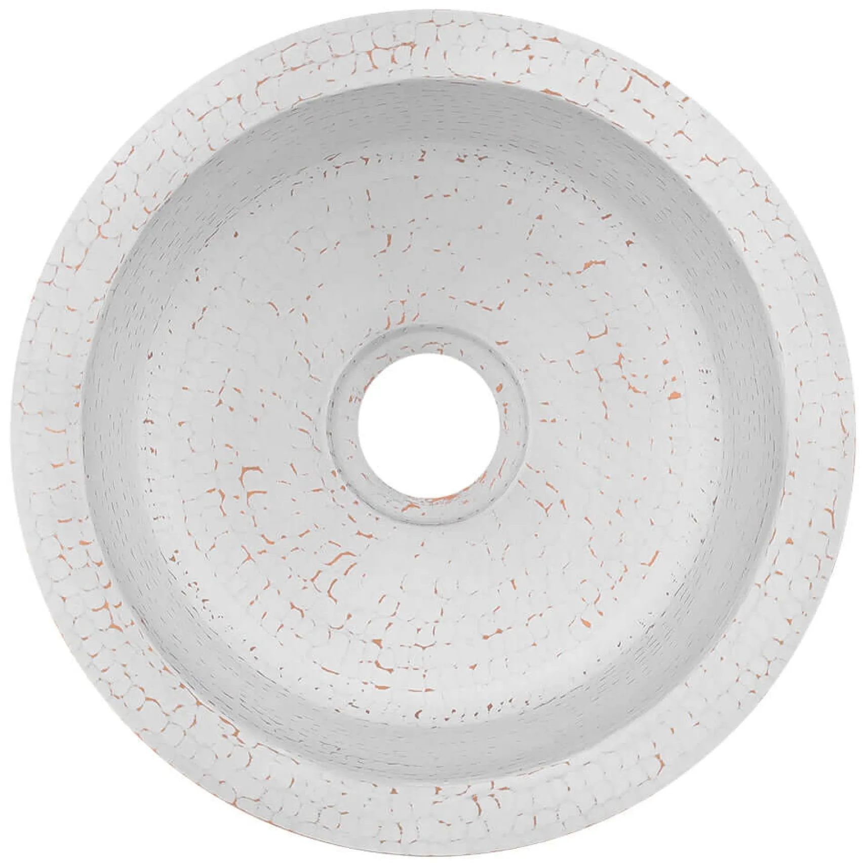 Premier Copper Products 12" Round Copper Bar/Prep Sink, Glazed White, 17 Gauge, BR12WHT2
