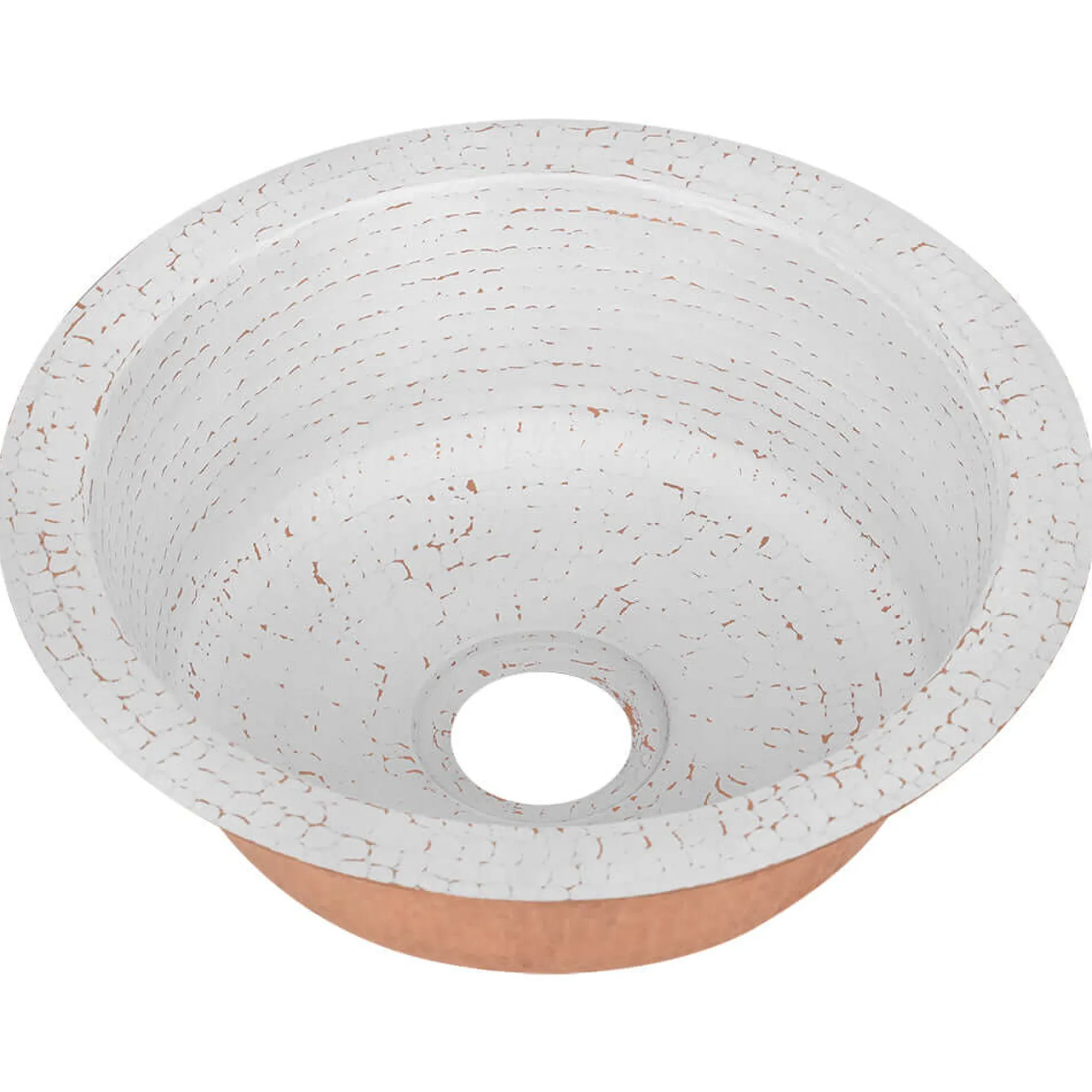 Premier Copper Products 12" Round Copper Bar/Prep Sink, Glazed White, 17 Gauge, BR12WHT2