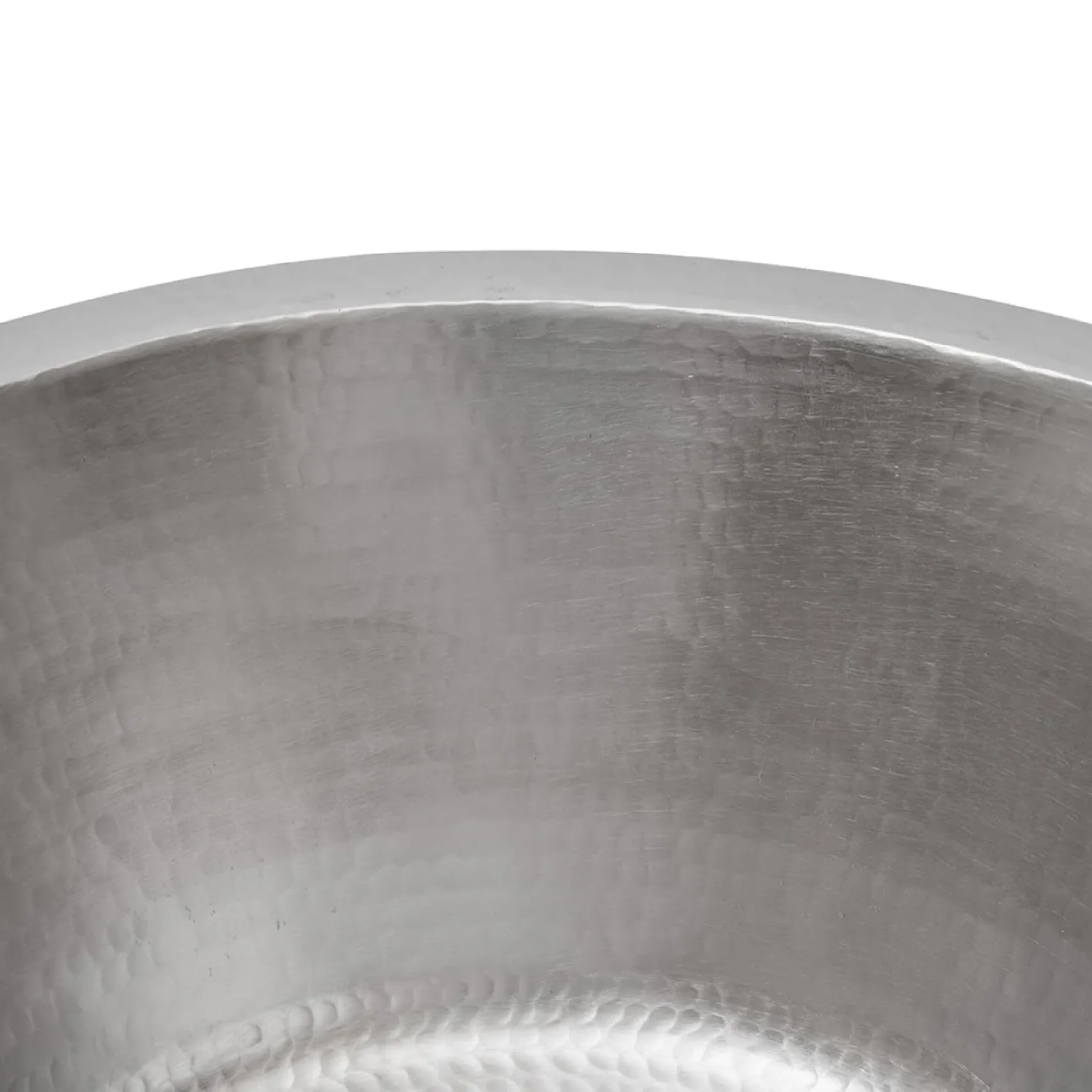 Premier Copper Products 16" Round Hammered Copper Prep Bar Sink in Nickel w/ 3.5" Drain Opening, Matching Drain and Accessories, BSP5_BR16EN3-D
