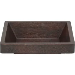 Premier Copper Products 19" Rectangle Copper Bathroom Sink, Oil Rubbed Bronze, VREC19SKDB