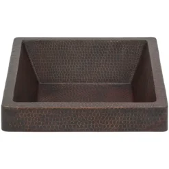 Premier Copper Products 19" Rectangle Copper Bathroom Sink, Oil Rubbed Bronze, VREC19SKDB