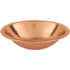 Premier Copper Products 19" Oval Copper Bathroom Sink, Polished Copper, LO19RPC