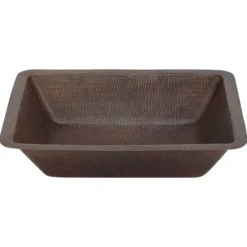 Premier Copper Products 19" Rectangle Copper Bathroom Sink, Oil Rubbed Bronze, LREC19DB