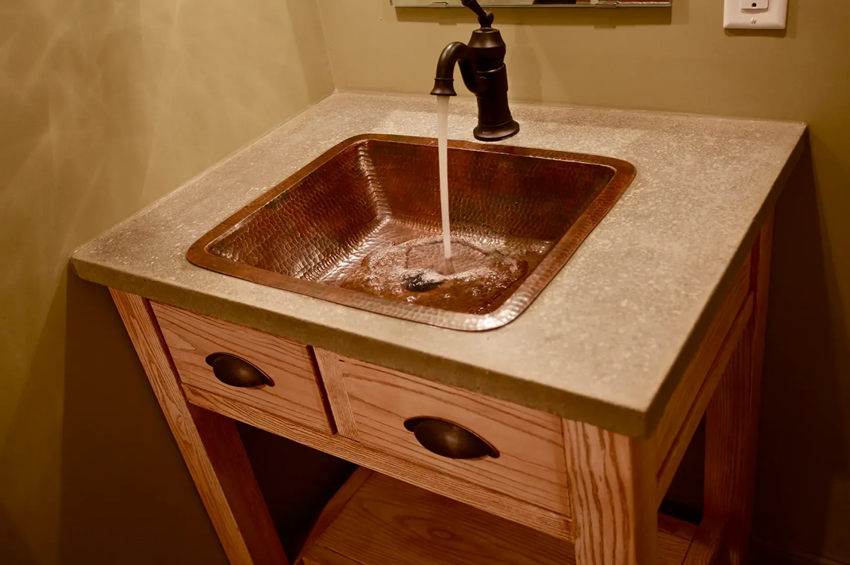 Premier Copper Products 19" Rectangle Copper Bathroom Sink, Oil Rubbed Bronze, LREC19DB