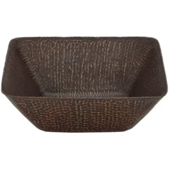 Premier Copper Products 15" Square Copper Bathroom Sink, Oil Rubbed Bronze, VSQ14BDB