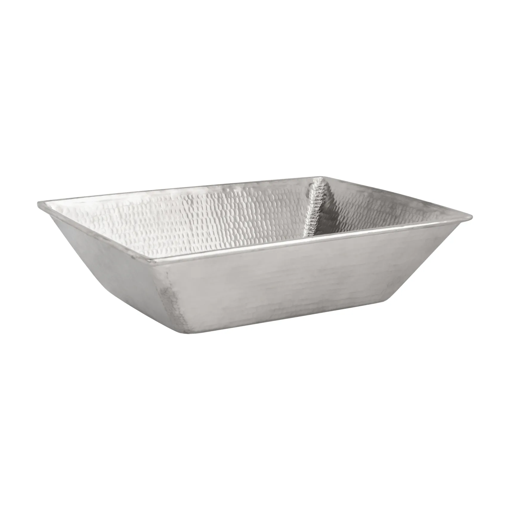 Premier Copper Products 17" Rectangle Wired Rim Vessel Hammered Copper Bathroom Sink in Nickel, Matching Drain and Accessories, BSP5_VREC17WEN-P