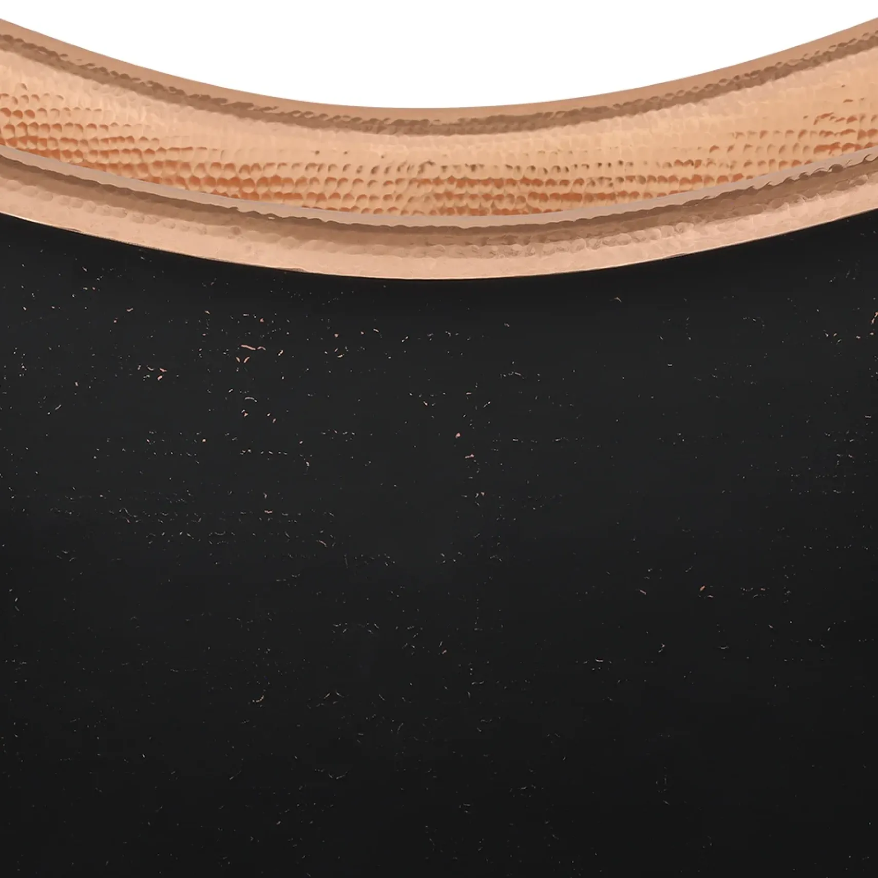 Premier Copper Products 67" Hammered Copper Freestanding Bathtub, Glazed Black with Polished Copper, BTDR67BLKP
