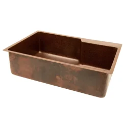Premier Copper Products 33" Copper Kitchen Sink, Oil Rubbed Bronze, KSFDB33229