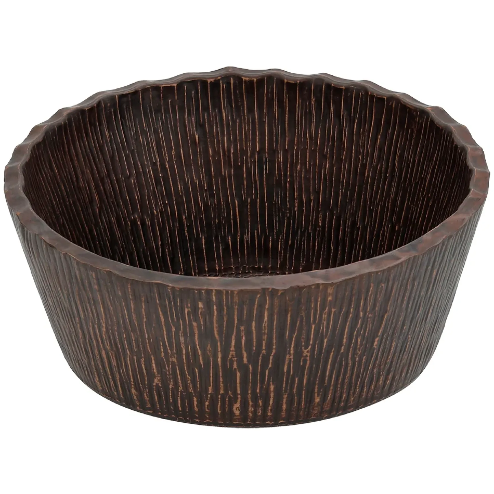 Premier Copper Products 15" Copper Bathroom Sink, Oil Rubbed Bronze, PVRTRDB