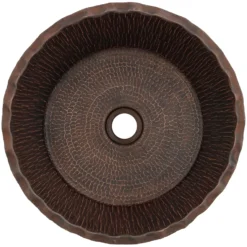 Premier Copper Products 15" Copper Bathroom Sink, Oil Rubbed Bronze, PVRTRDB