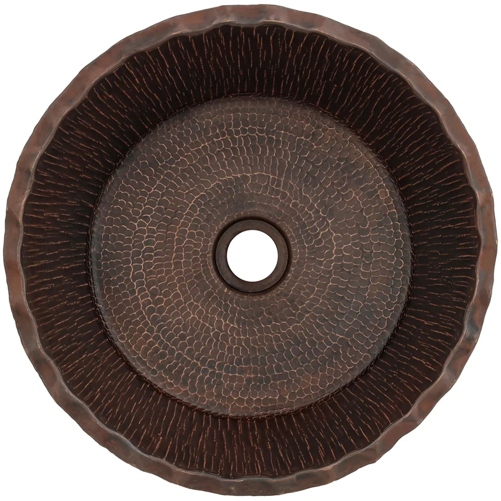 Premier Copper Products 15" Copper Bathroom Sink, Oil Rubbed Bronze, PVRTRDB