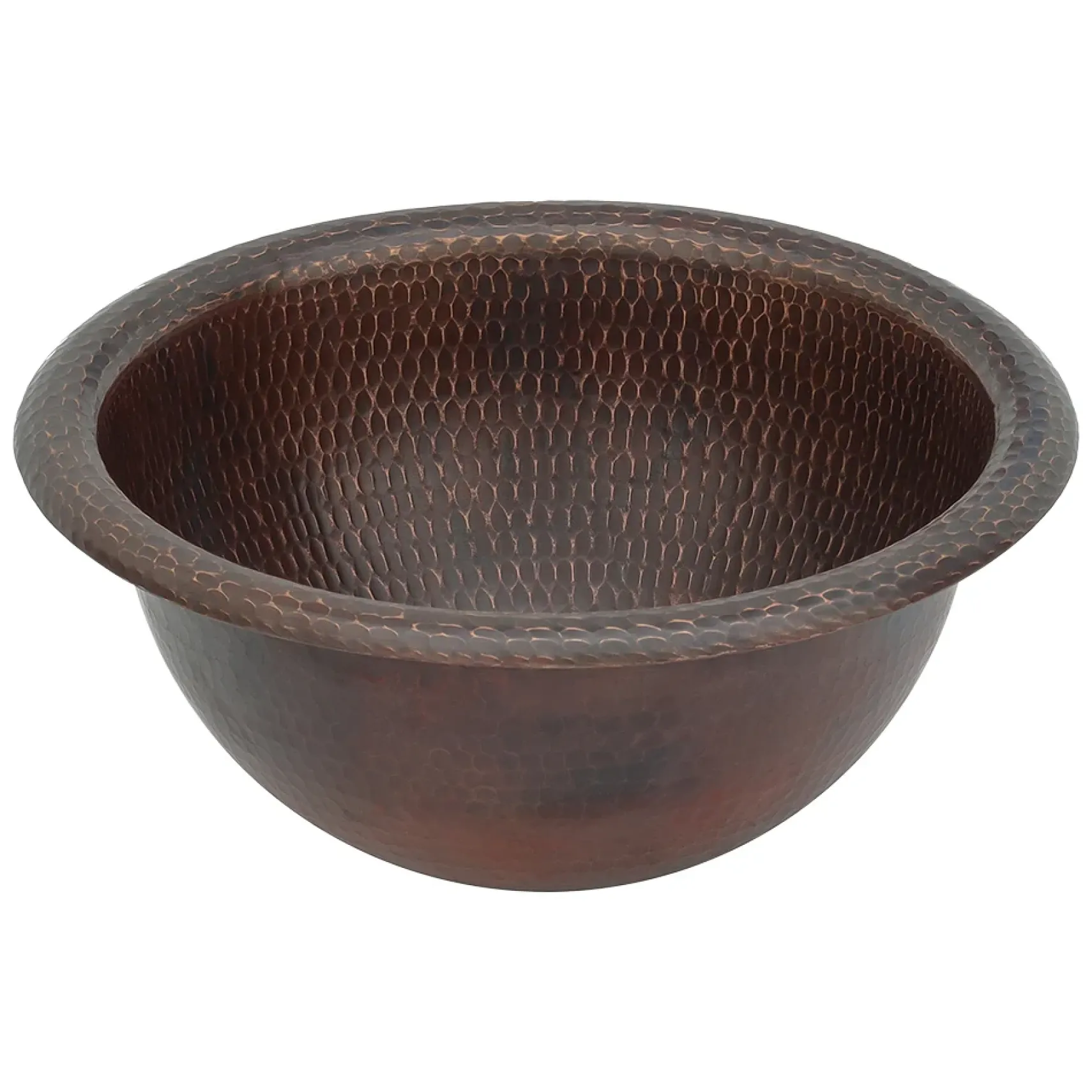 Premier Copper Products 12" Round Copper Bathroom Sink, Oil Rubbed Bronze, LR12RDB