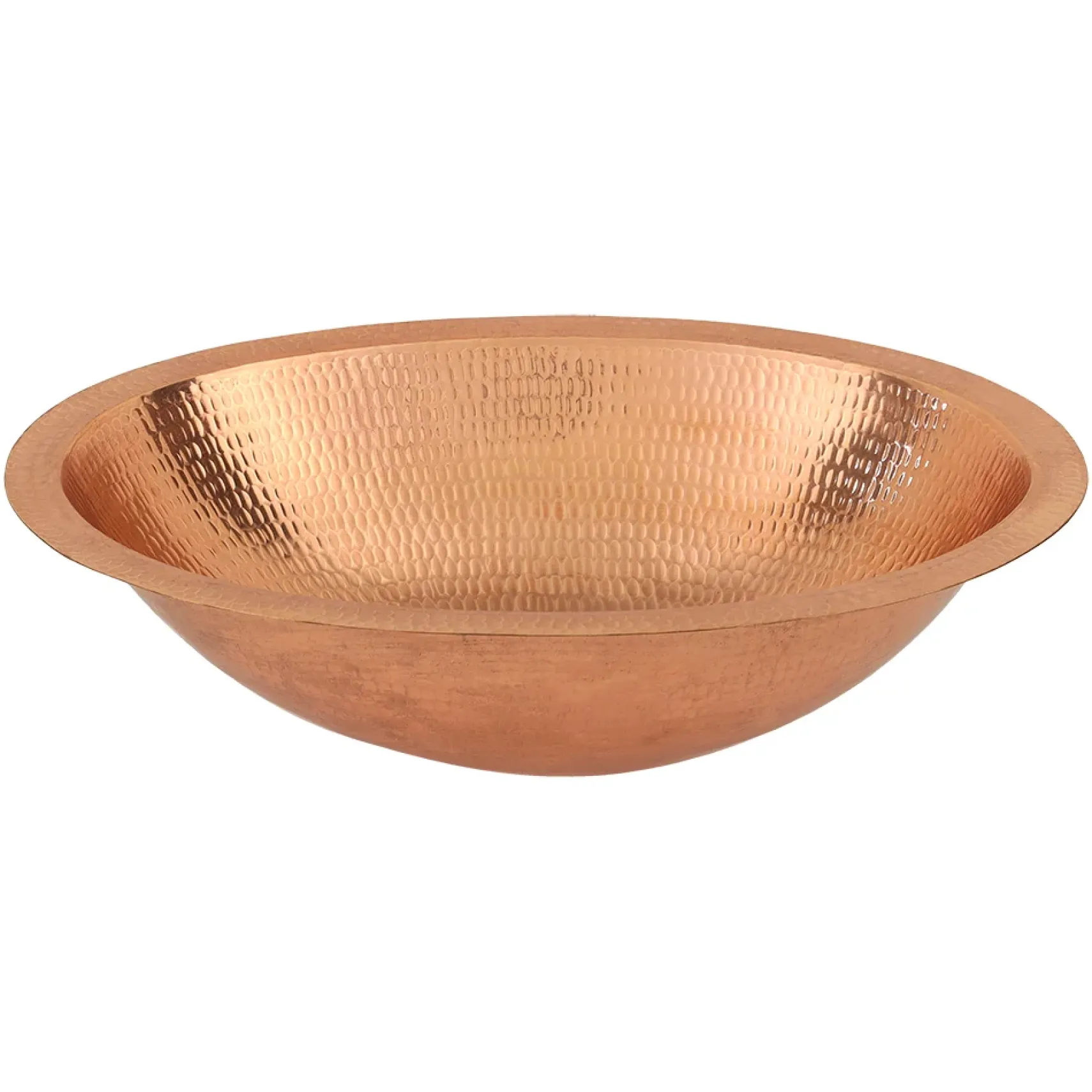 Premier Copper Products 19" Oval Copper Bathroom Sink, Polished Copper, LO19FPC