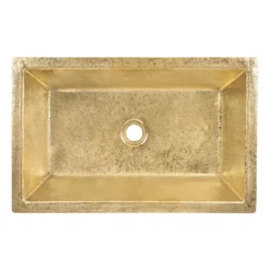 Premier Copper Products 22" x 14" Rectangle Dual - Undermount or Drop In Terra Firma Brass Bathroom Sink, TFLREC22PB