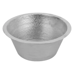 Premier Copper Products 16" Round Terra Firma Copper Bar/Prep Sink, Nickel, 10 Gauge, TFBR16EN3