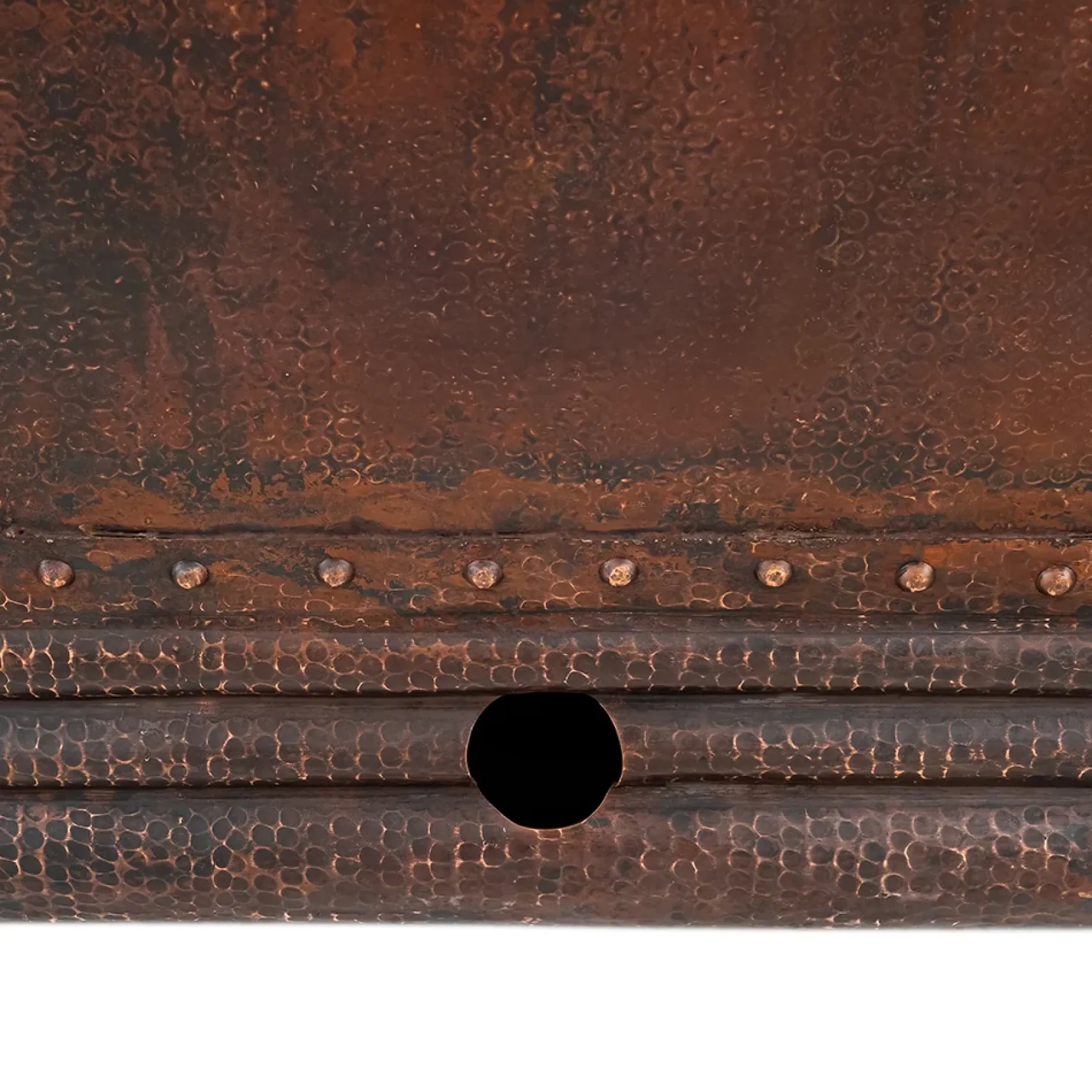 Premier Copper Products 72" Hammered Copper Double Slipper Bathtub with Rings and Overflow Holes and Drain Package, Oil Rubbed Bronze, BSP5_BTDR72DBOF