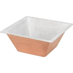 Premier Copper Products 15" Square Copper Bar/Prep Sink, Glazed White, 16 Gauge, BS15WHT2