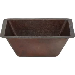Premier Copper Products 17" Rectangle Copper Bathroom Sink, Oil Rubbed Bronze, LRECDB