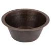 Premier Copper Products 16" Round Terra Firma Copper Bar/Prep Sink, Dark Brown, 10 Gauge, TFBR16DB3