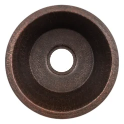 Premier Copper Products 16" Round Terra Firma Copper Bar/Prep Sink, Dark Brown, 10 Gauge, TFBR16DB3