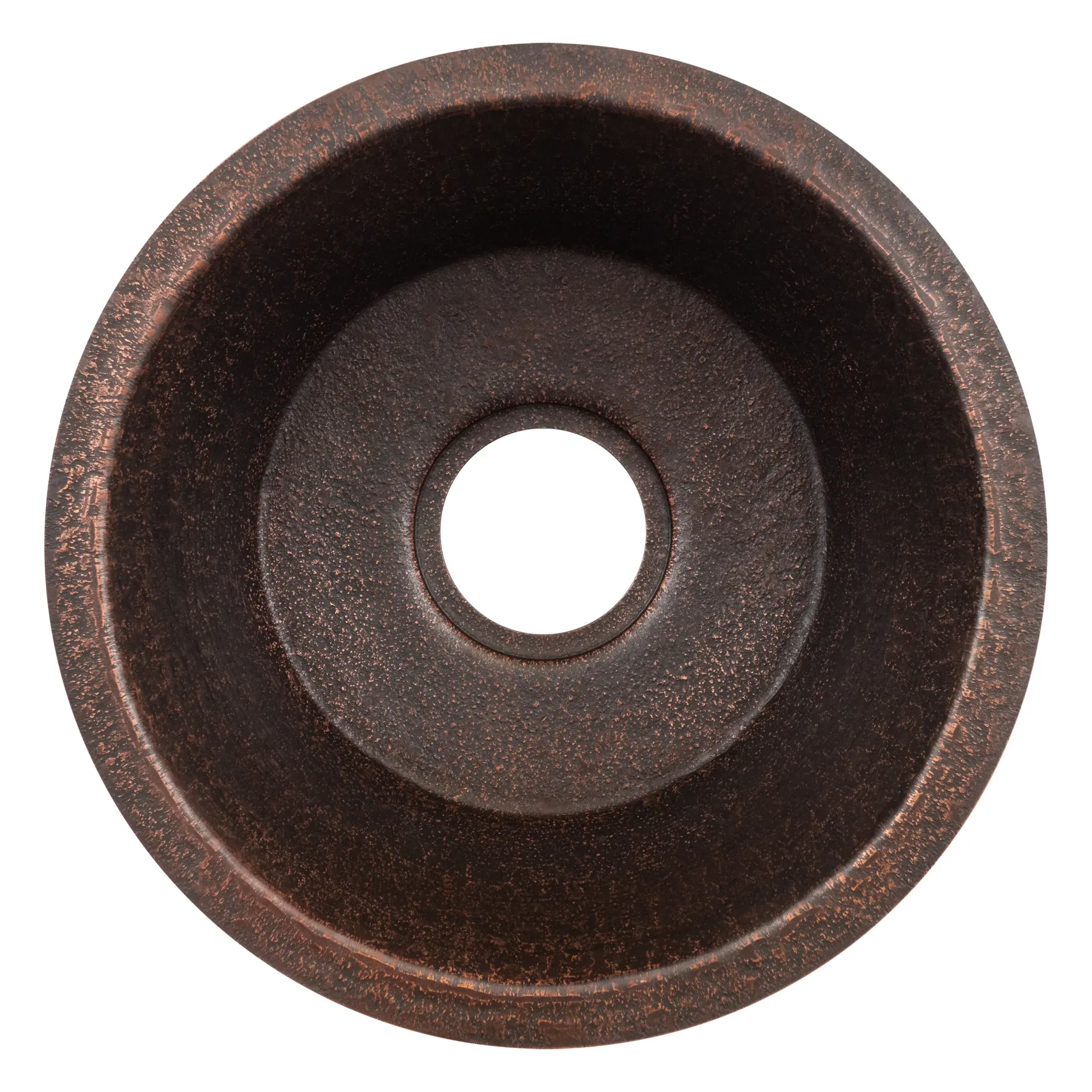 Premier Copper Products 16" Round Terra Firma Copper Bar/Prep Sink, Dark Brown, 10 Gauge, TFBR16DB3