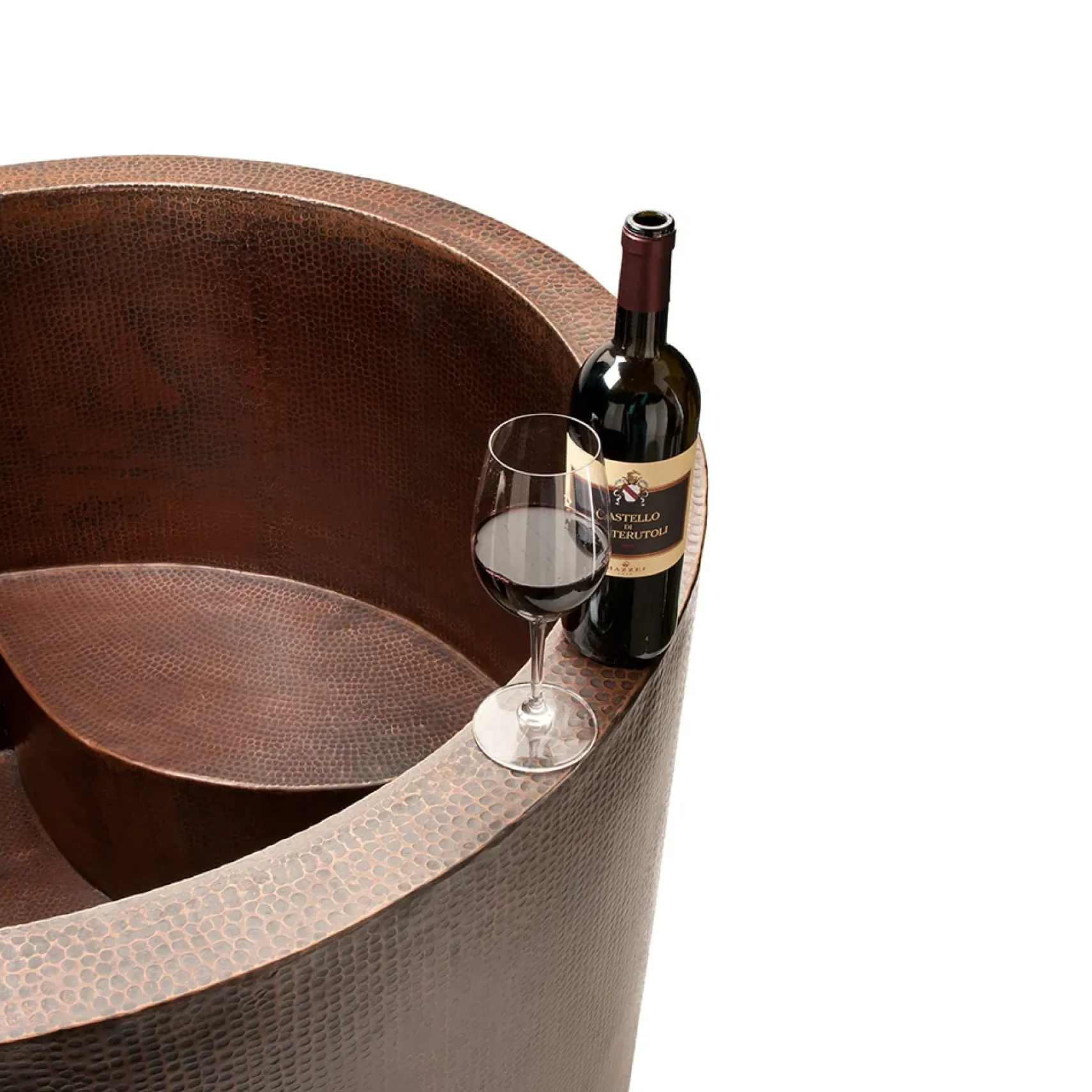 Premier Copper Products 45" Hammered Copper Japanese Style Soaker Bathtub and Drain Package, Oil Rubbed Bronze, BSP5_BTR45DB
