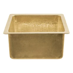 Premier Copper Products 16" Rectangle Terra Firma Brass Bar/Prep Sink, TFBREC16PB