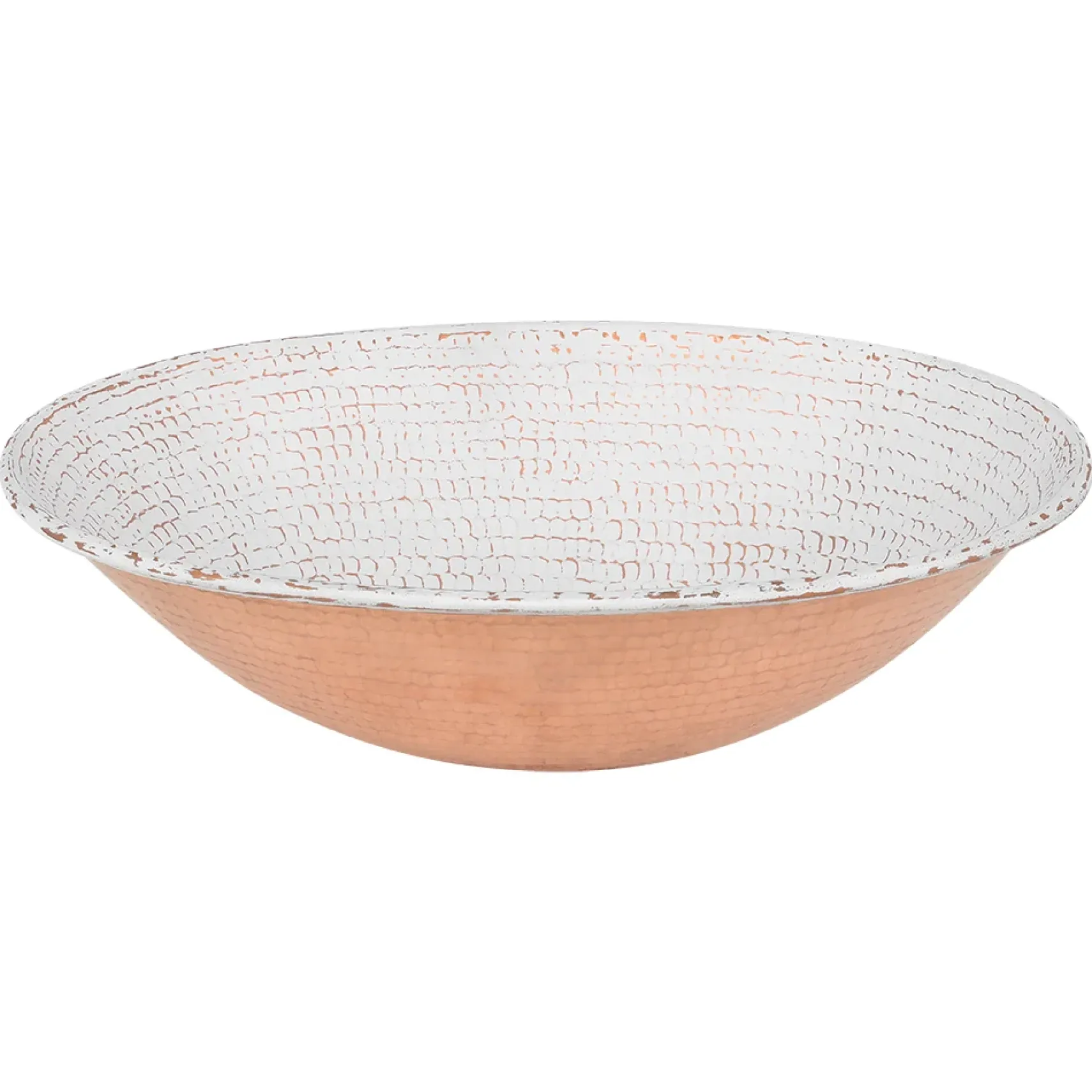 Premier Copper Products 17" x 12" Oval Vessel - Above Counter Copper Bathroom Sink, Glazed White, 17 Gauge, VO17WWHT