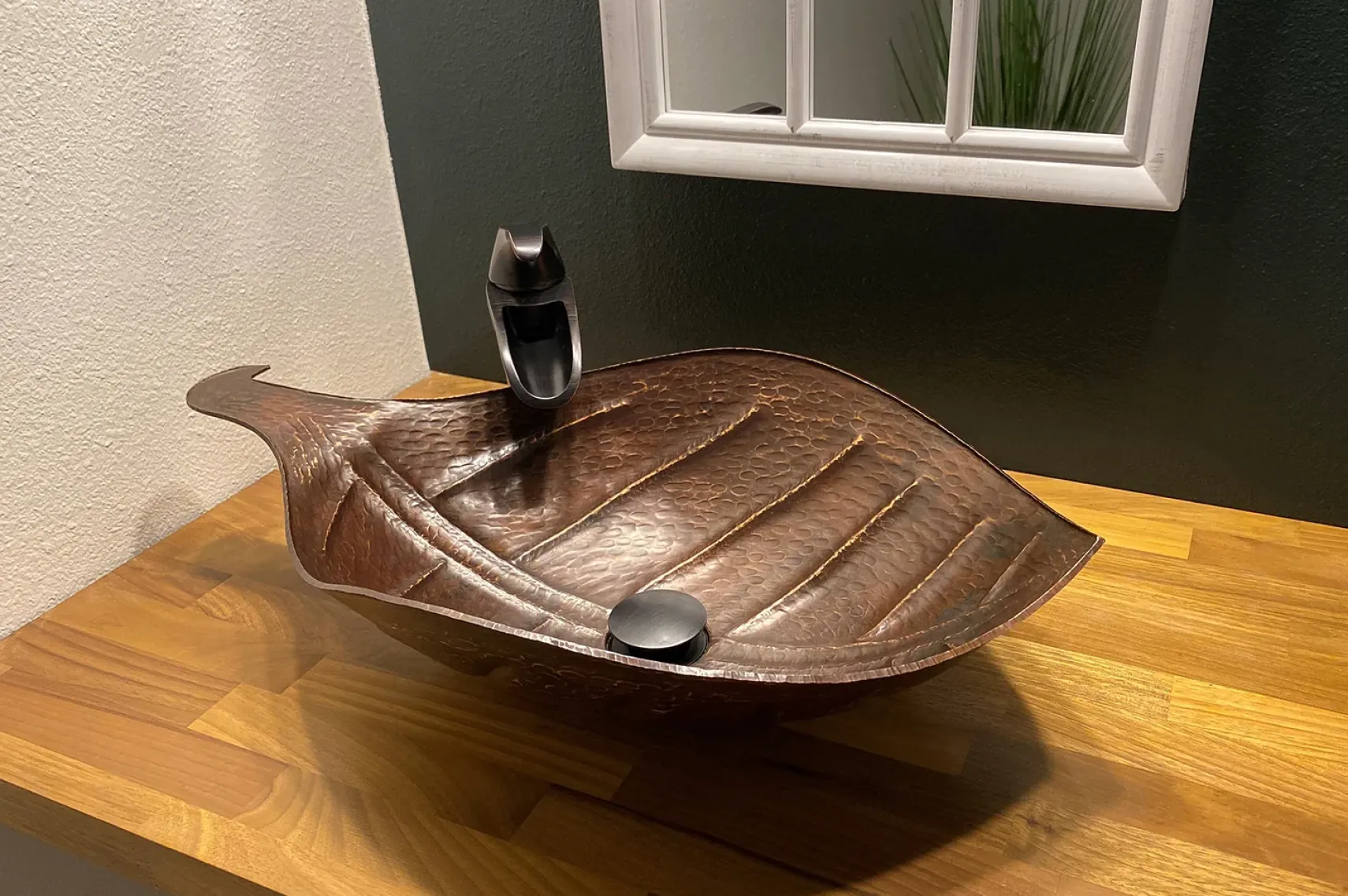 Premier Copper Products 21" Copper Bathroom Sink, Oil Rubbed Bronze, PVLFDB