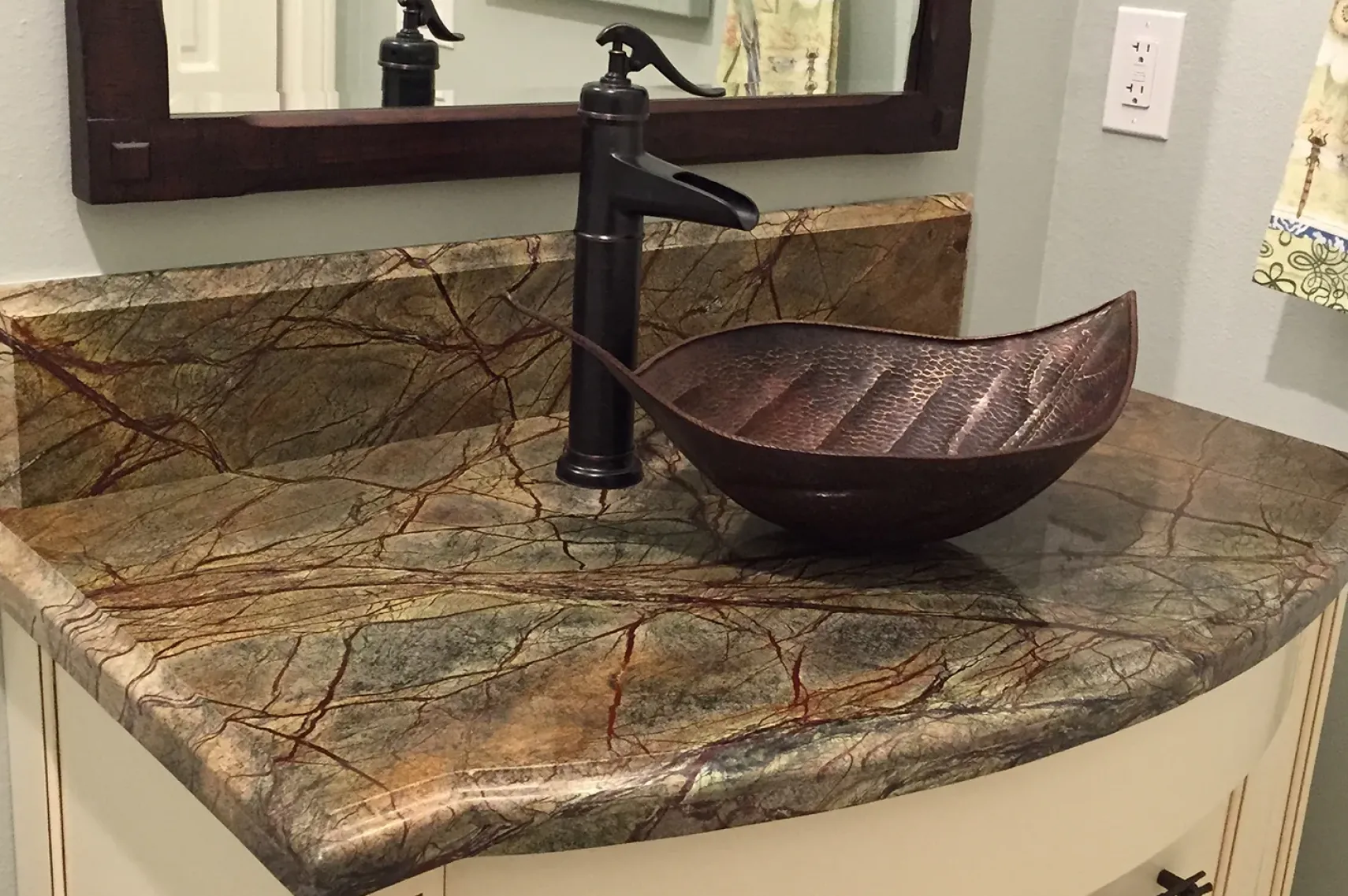 Premier Copper Products 21" Copper Bathroom Sink, Oil Rubbed Bronze, PVLFDB