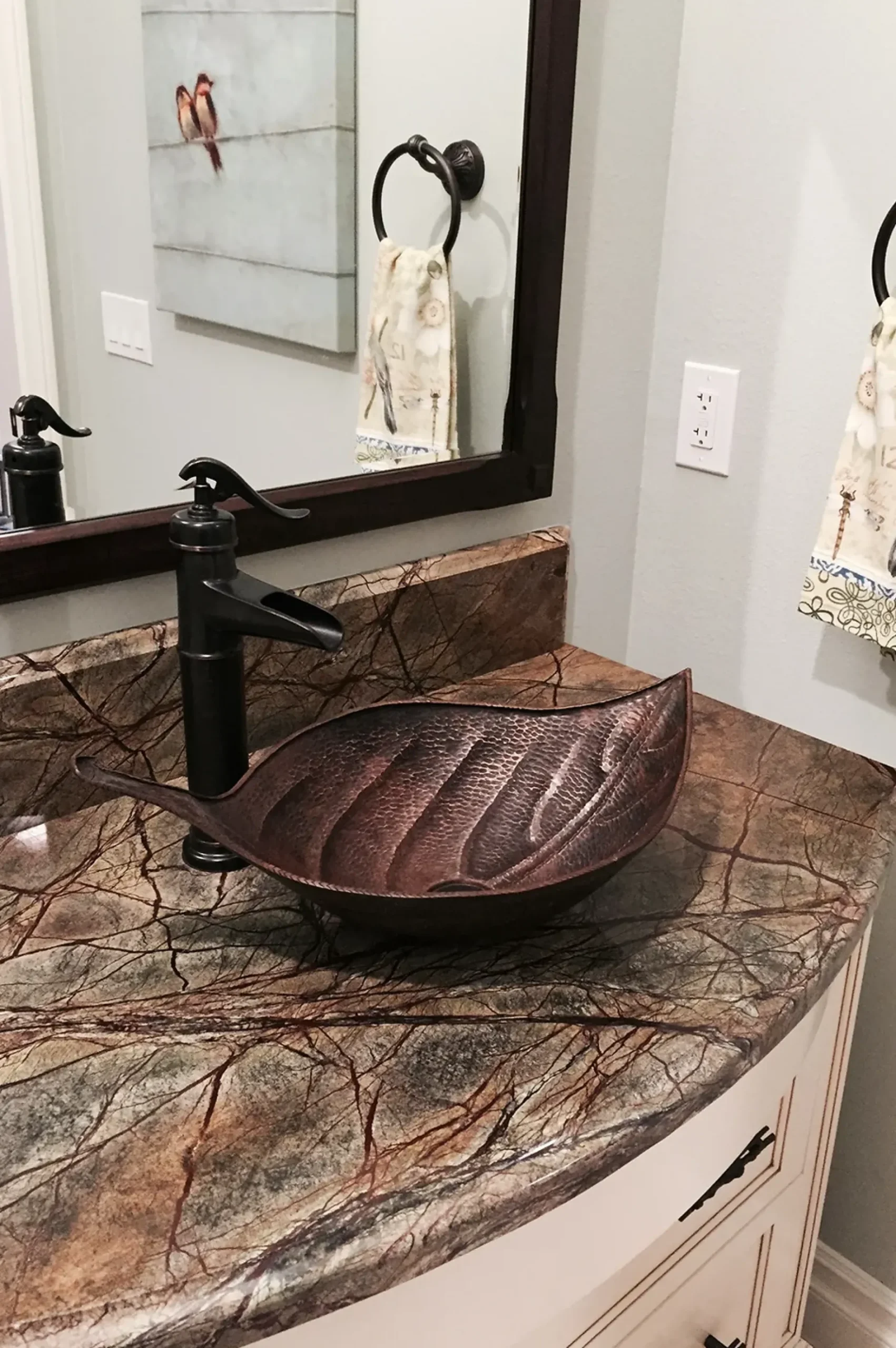 Premier Copper Products 21" Copper Bathroom Sink, Oil Rubbed Bronze, PVLFDB