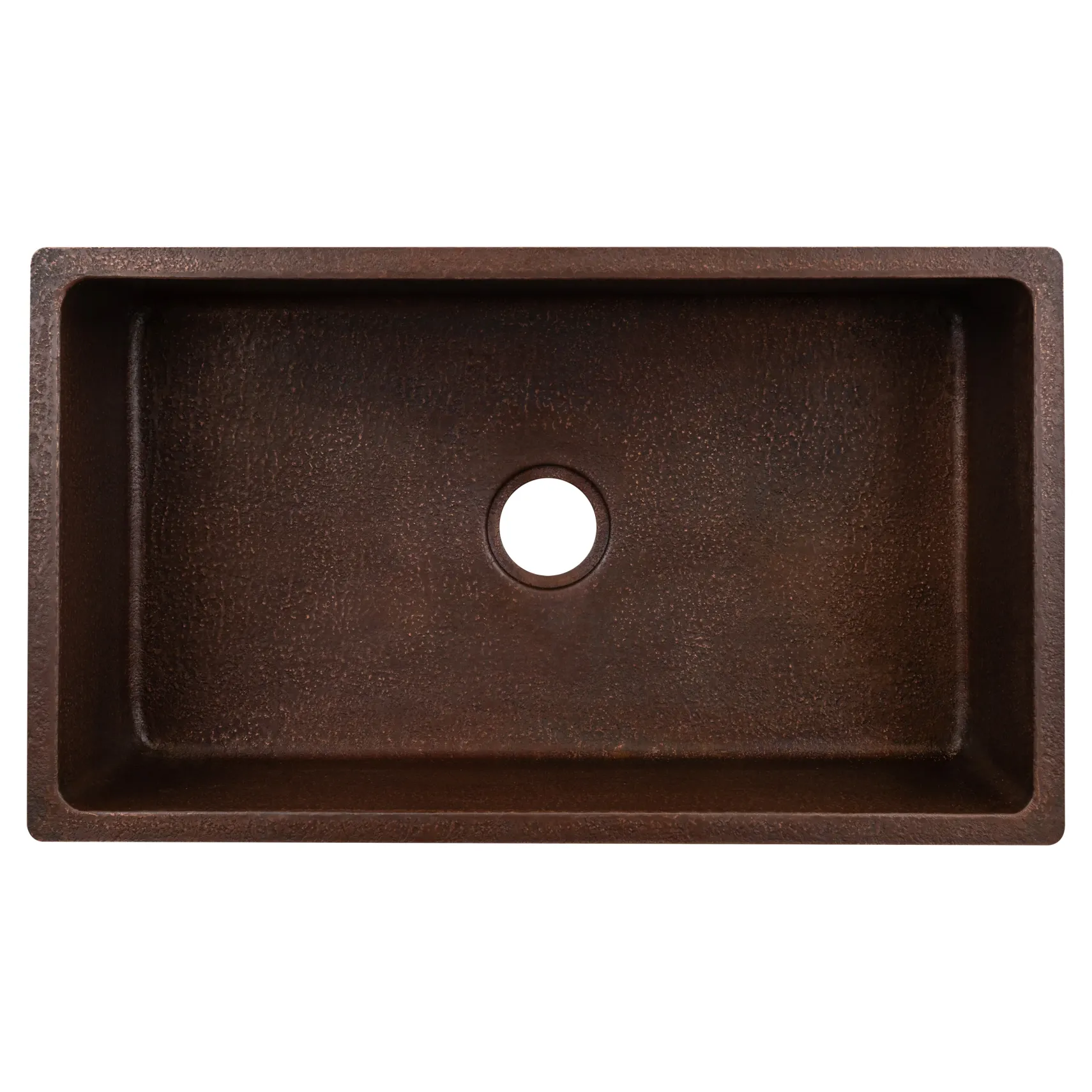 Premier Copper Products 33" Dual - Undermount or Drop In Terra Firma Copper Kitchen Sink, Dark Brown, 10 Gauge, TFKSDB331910