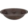 Premier Copper Products 19" Oval Copper Bathroom Sink, Oil Rubbed Bronze, LO19FFLDB