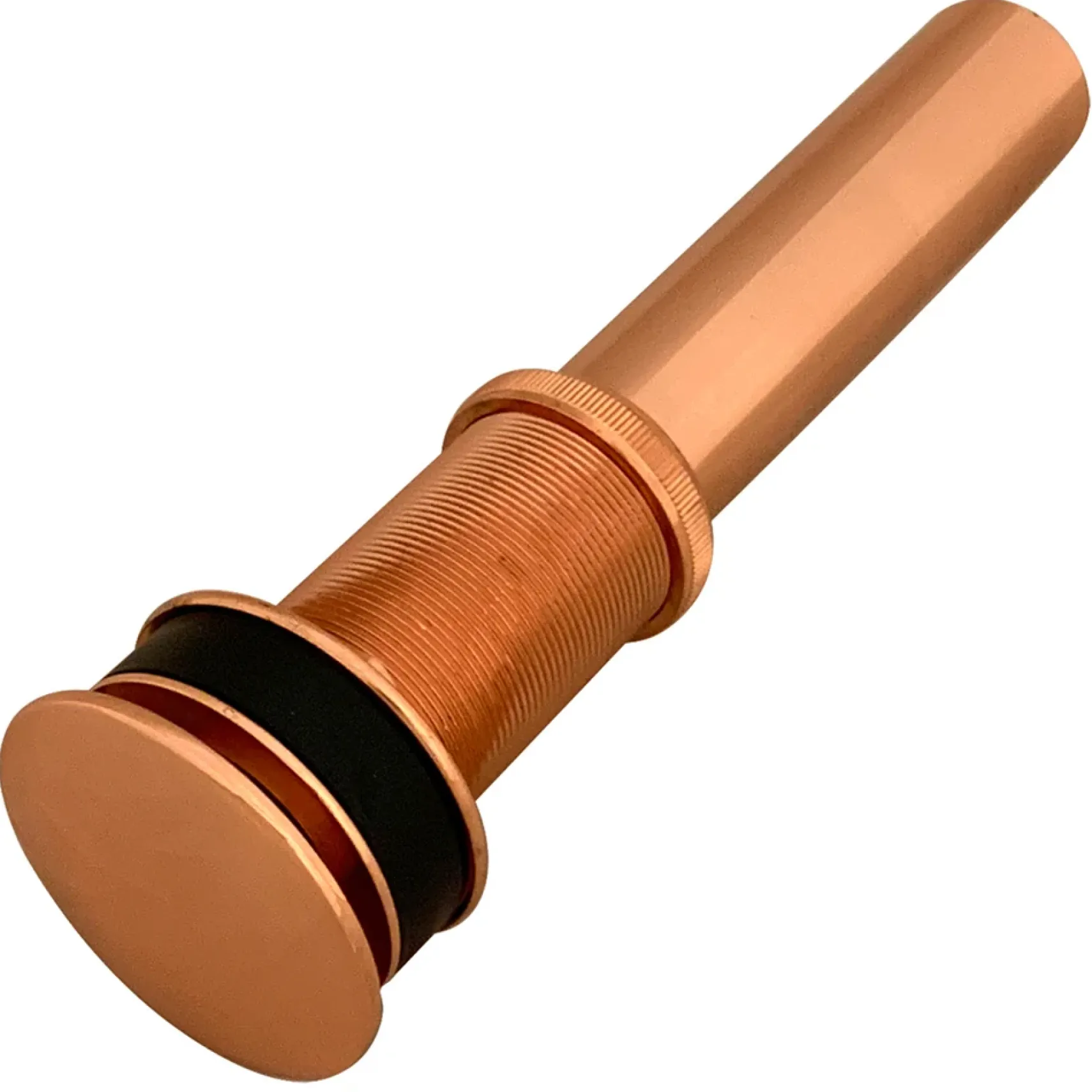 Premier Copper Products 16" Round Miners Pan Vessel Hammered Copper Bathroom Sink in Polished Copper, Matching Drain and Accessories, BSP5_VR16MPPC-P