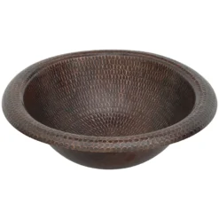 Premier Copper Products 18" Oval Copper Bathroom Sink, Oil Rubbed Bronze, LO18RDB