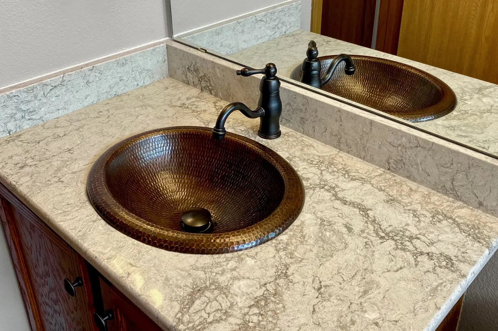 Premier Copper Products 18" Oval Copper Bathroom Sink, Oil Rubbed Bronze, LO18RDB