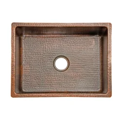 Premier Copper Products 25" Copper Kitchen Sink, Oil Rubbed Bronze, KSDB25199